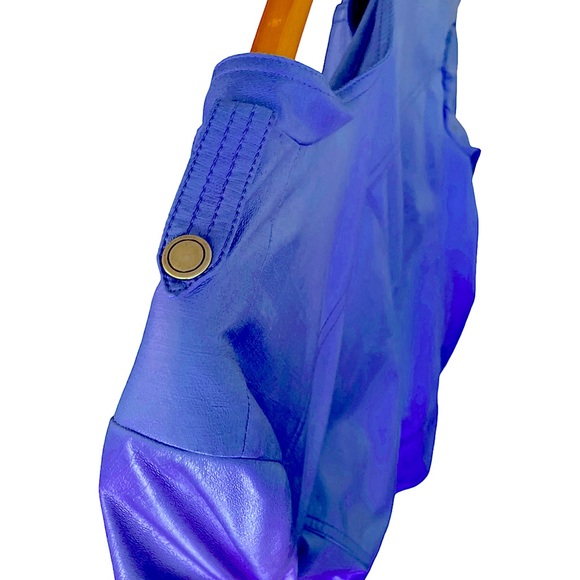 Periwinkle Faux Leather Biker Jacket - Picture 5 of 8